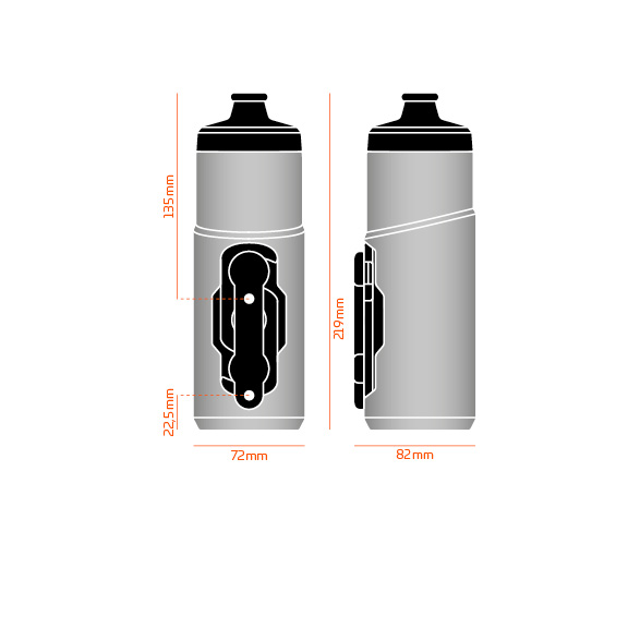Fidlock TWIST SET LÁHEV TMAVÁ 600ml - ZÁKLADNA NA RÁM