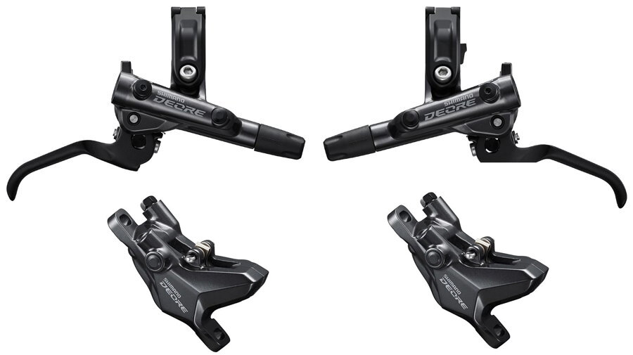 Brzda kotoučová SHIMANO Deore M6100 přední a zadní komplet bez kotoučů, (zadní J-kit)