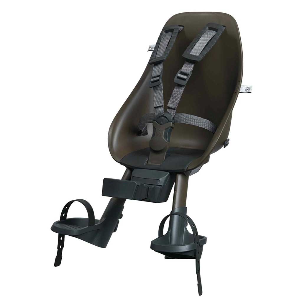 Přední sedačka na kolo s upínacím adaptérem hnědá