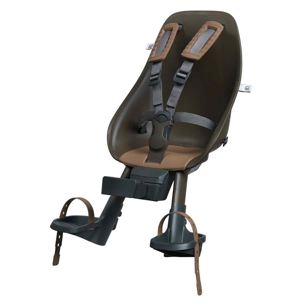 Přední sedačka na kolo s upínacím adaptérem hnědá