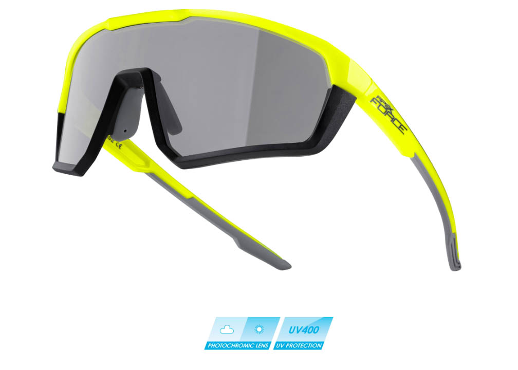 brýle FORCE APEX, fluo-černé, fotochromatické sklo