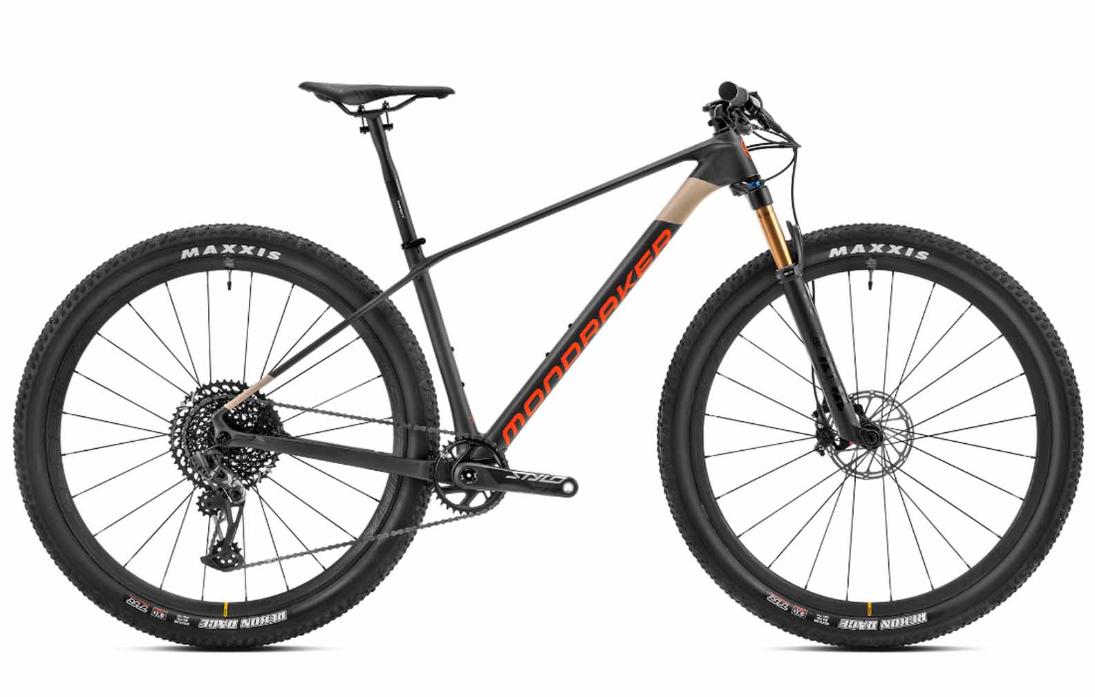 MONDRAKER PODIUM CARBON R, TRANSLUCENT SILVER CARBON/DESERT GREY/ORANGE