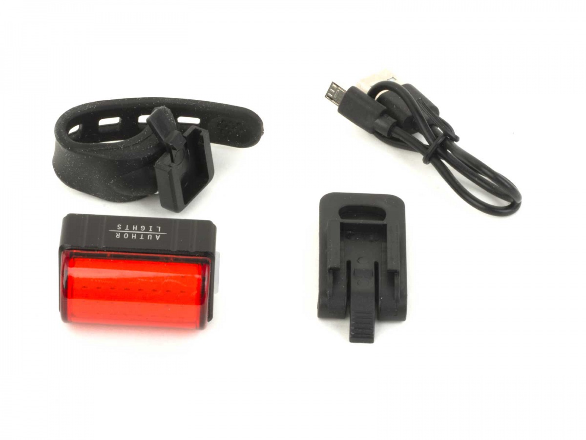 Světlo zad. A-Square USB CobLed 100 lm - černá/červené-sklo