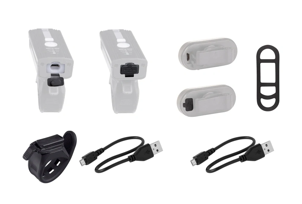 světla sada FORCE FUTURO USB přední+zadní