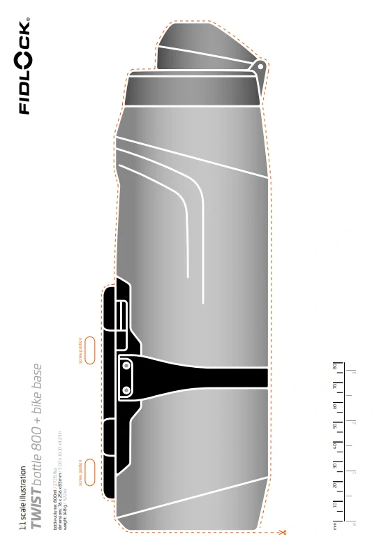 Fidlock TWIST SET LÁHEV ČIRÁ 800ml - ZÁKLADNA NA RÁM
