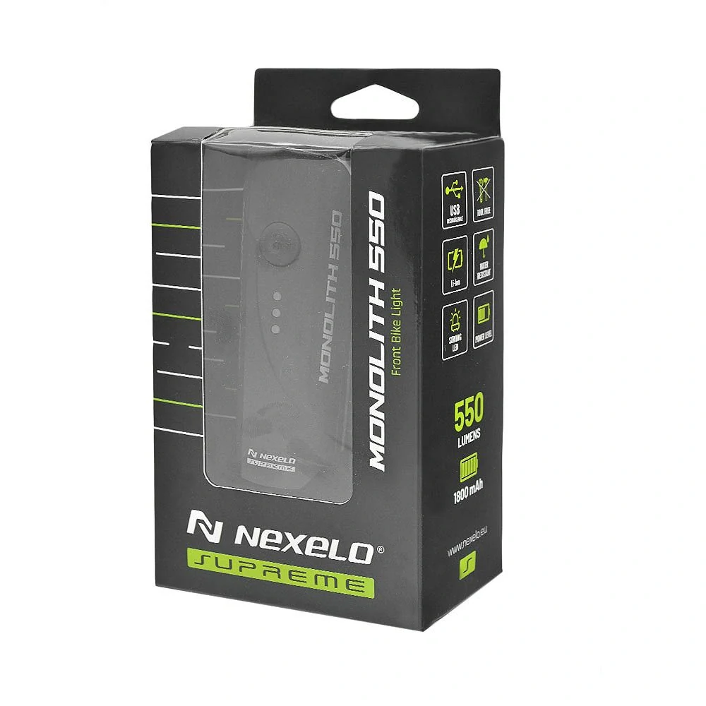 SVĚTLO NEXELO SUPREME PŘEDNÍ MONOLITH 550LM 5 FUNKCÍ USB