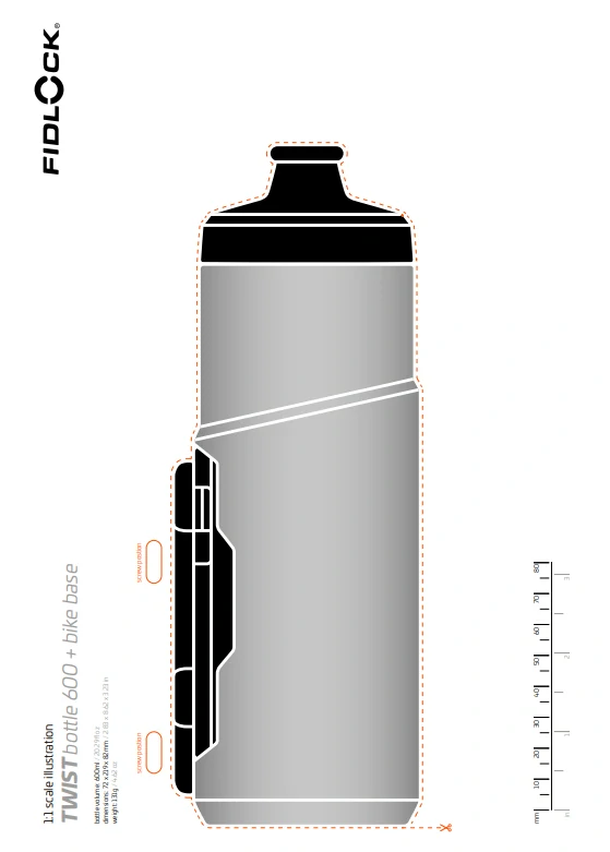 Fidlock TWIST SET LÁHEV ČERNÁ 600ml - ZÁKLADNA NA RÁM