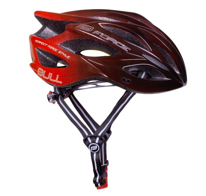 přilba FORCE BULL HUE MIPS, černo-červená