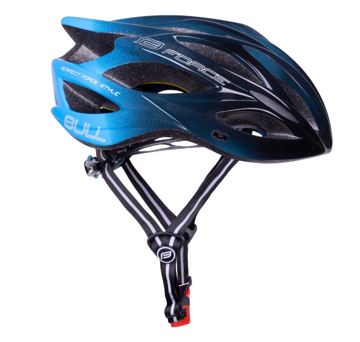 přilba FORCE BULL HUE MIPS, černo-modrá