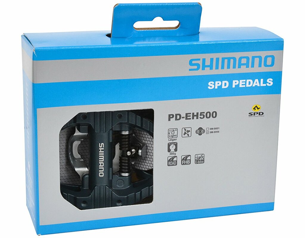 Pedály SHIMANO SPD PD-EH500 s kufry SM-SH56 v krabičce