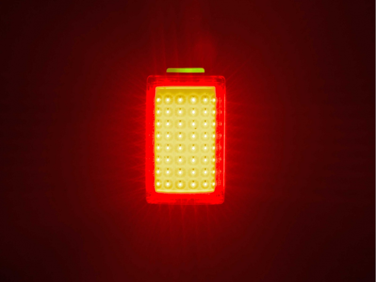 Světlo zad. A-Square USB CobLed 100 lm - černá/červené-sklo