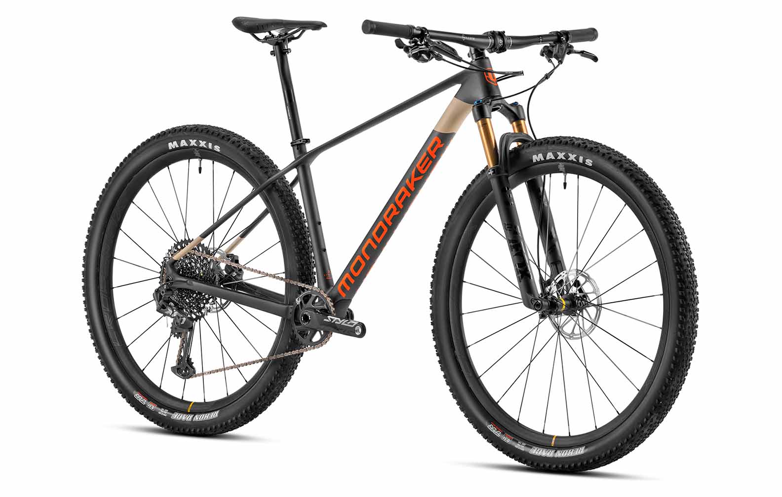 MONDRAKER PODIUM CARBON R, TRANSLUCENT SILVER CARBON/DESERT GREY/ORANGE