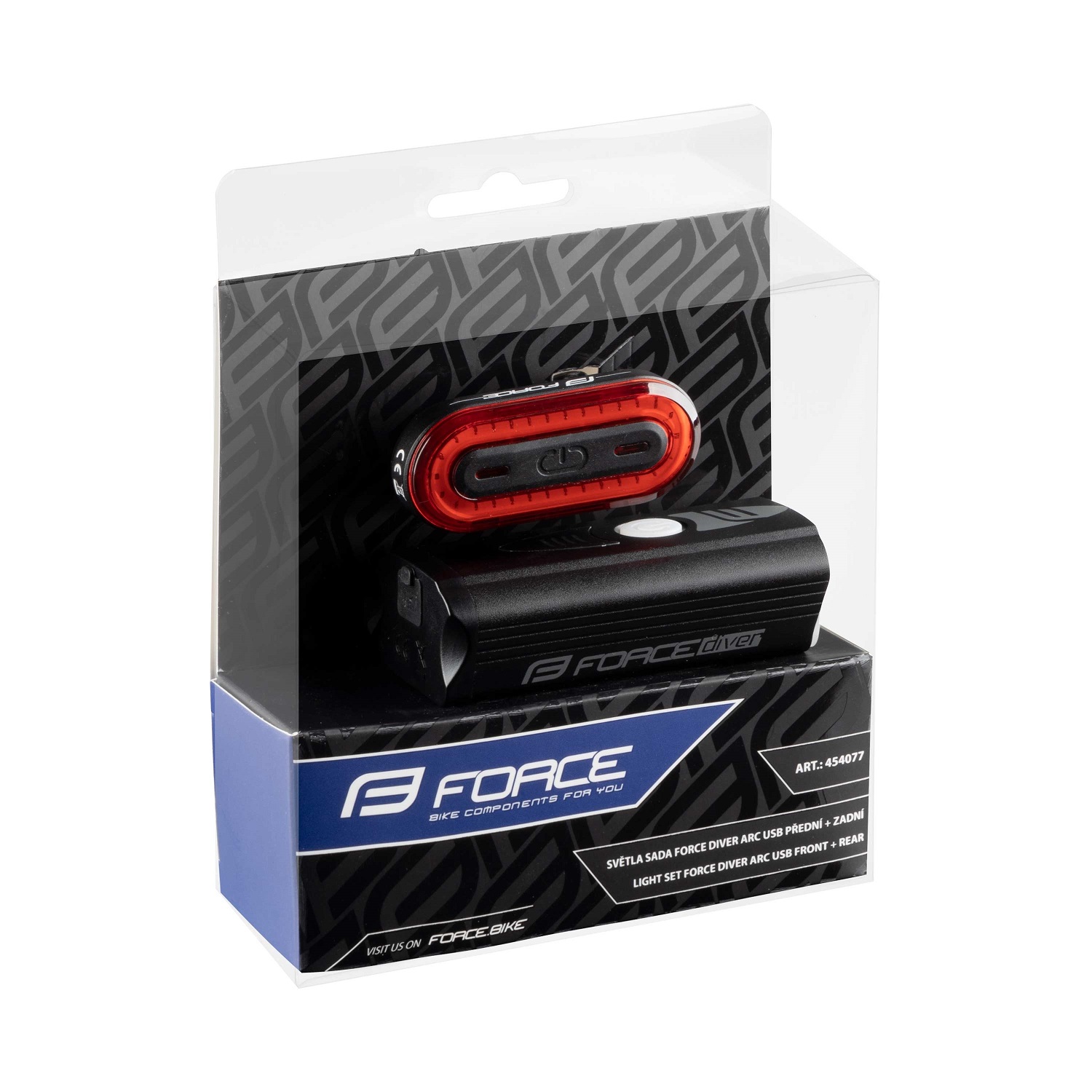 světla sada FORCE DIVER ARC USB přední+zadní