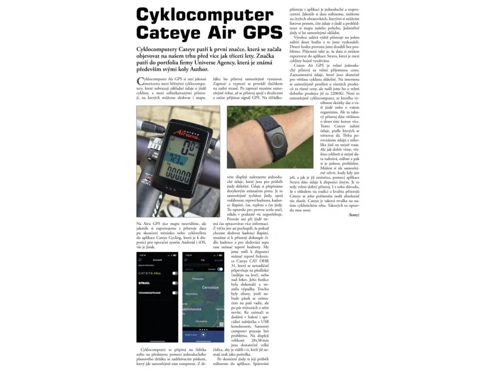 Cyklopočítač CAT AirGPS (GPS100) černá