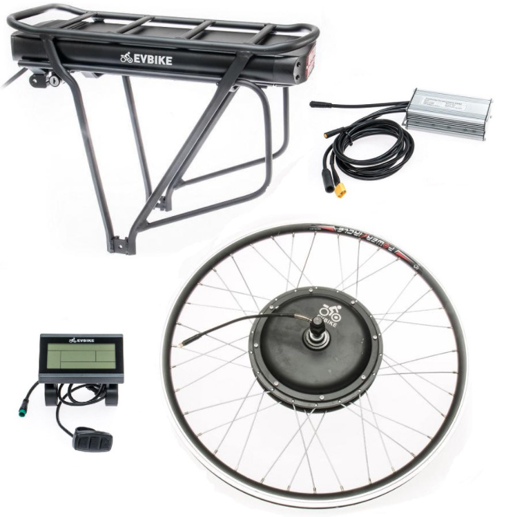 Výkon pohonu v předním kole 750W, kapacita nosičové baterie 13Ah