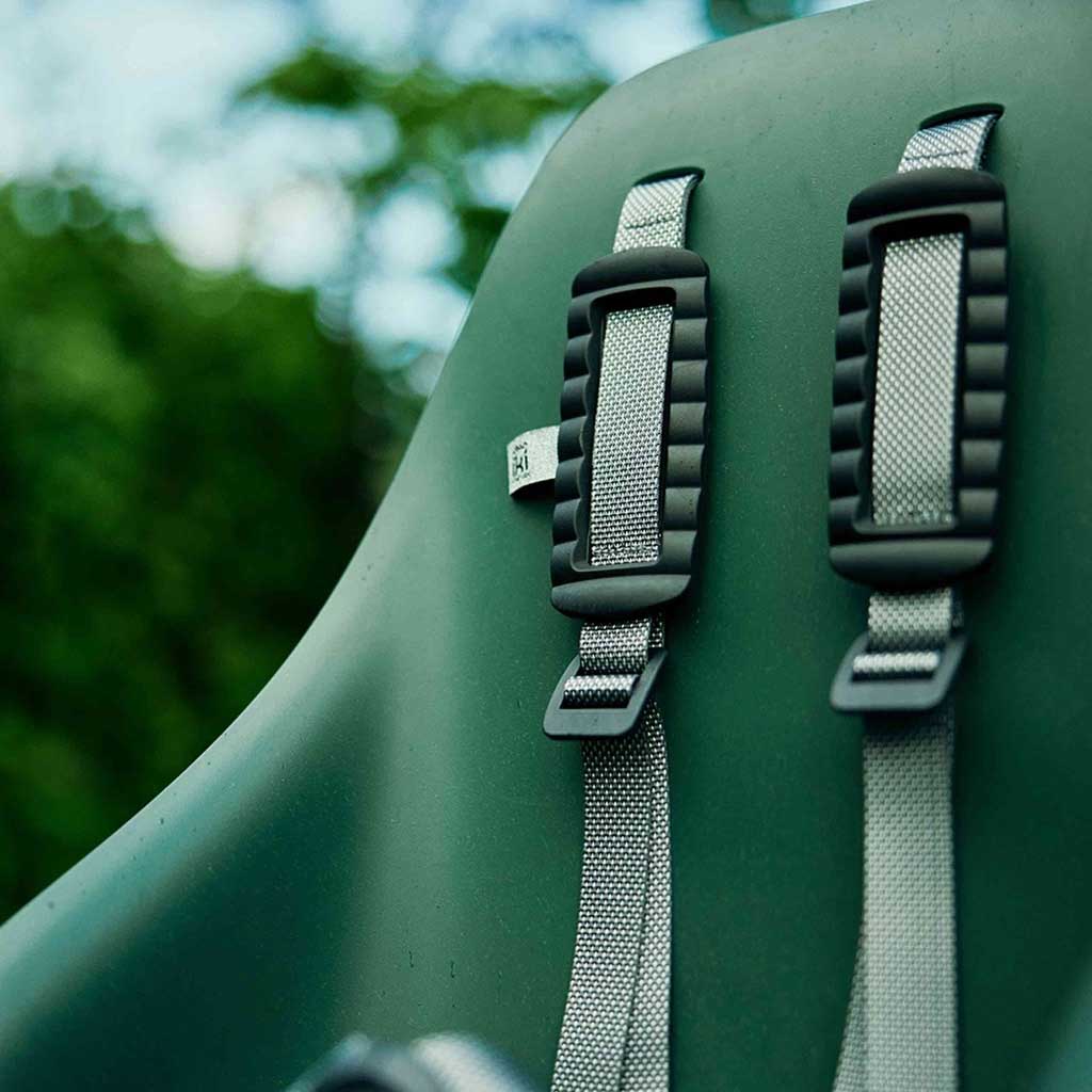 Zadní sedačka BIO na kolo s adaptérem na nosič zelená