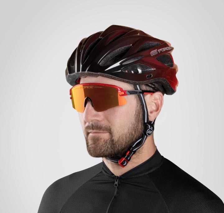 přilba FORCE BULL HUE MIPS, černo-červená