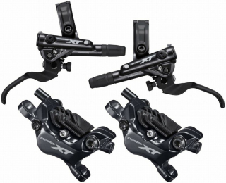 Brzda kotoučová SHIMANO XT M8120 čtyřpístková před. a zad. komplet bez kotoučů a adapt., J-kit, box
